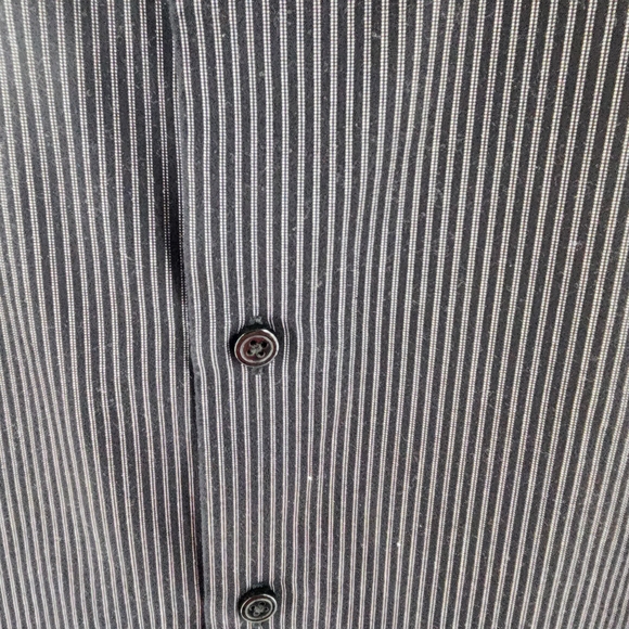 Calvin Klein Black and White Dress Shirt 17 1/2 36-37 Tall - Picture 4 of 7